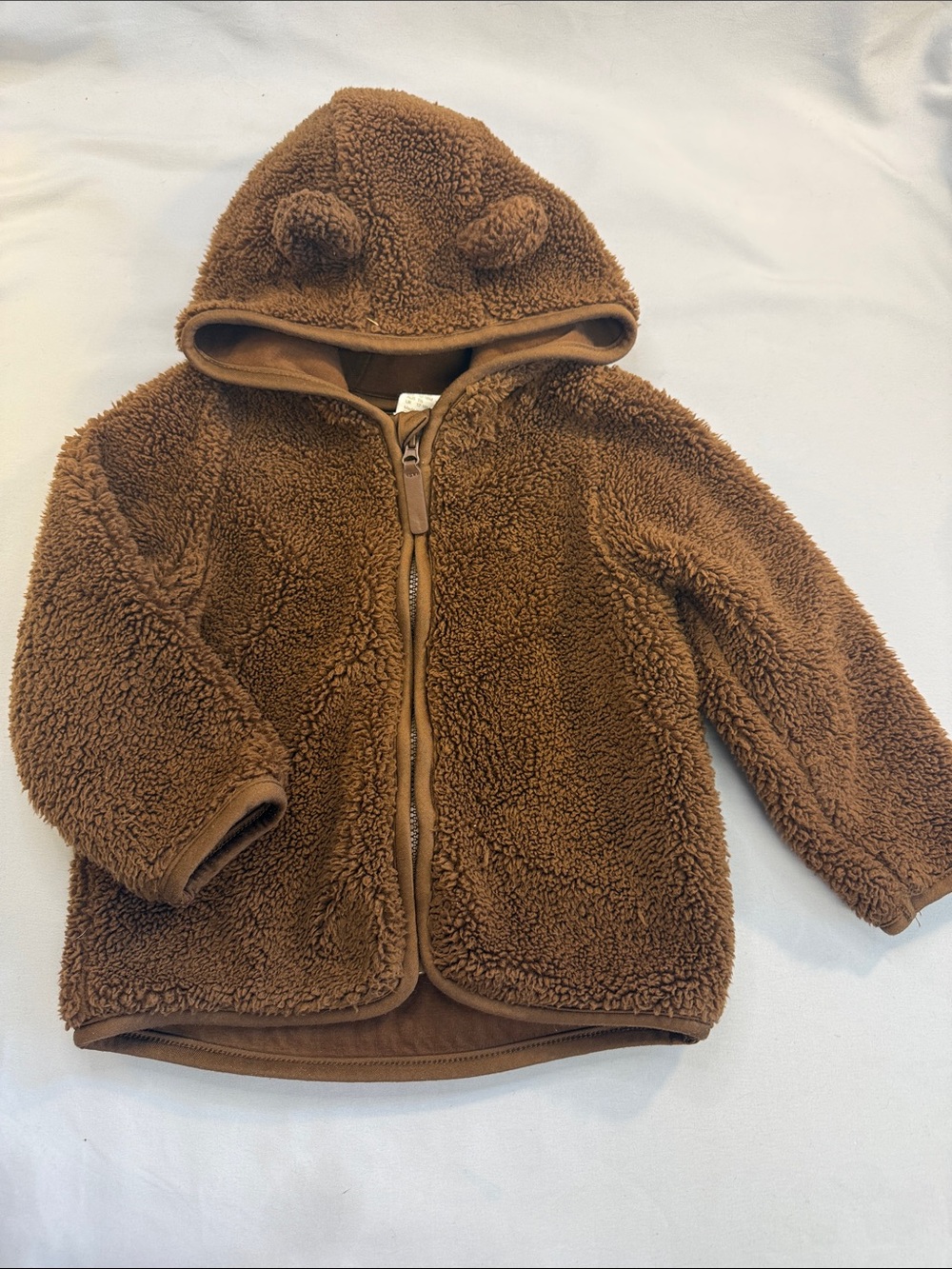 H&M Brown Teddy Fleece Hooded Jacket with Ears